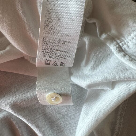 James Perse men's white preppy 100% cotton, short sleeve polo shirt size 3/L - Picture 10 of 10